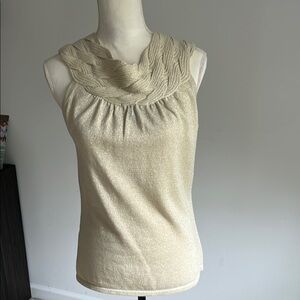 Elegant Cream and Gold Sweater